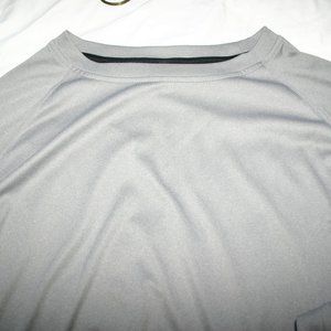 Long Sleeve Performance Shirt in Gray with Black underarms and Black Stripes XXL